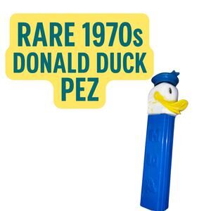 Vintage Donald Duck PEZ Dispenser | Blue Stem w/ Yellow Bill | 1970s Retro